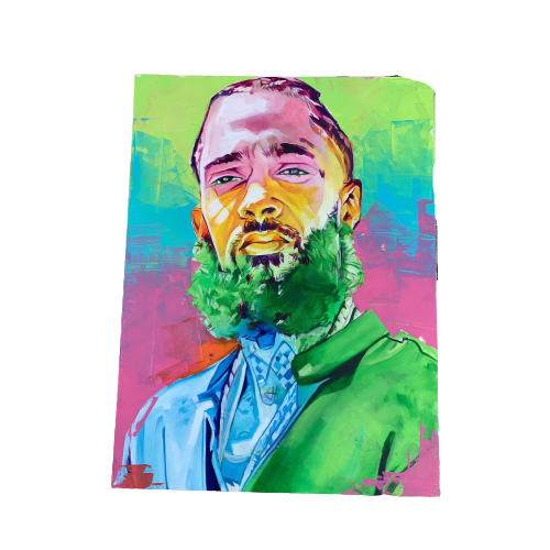 Nipsey Hussle Canvas Painting by: Color Splvsh